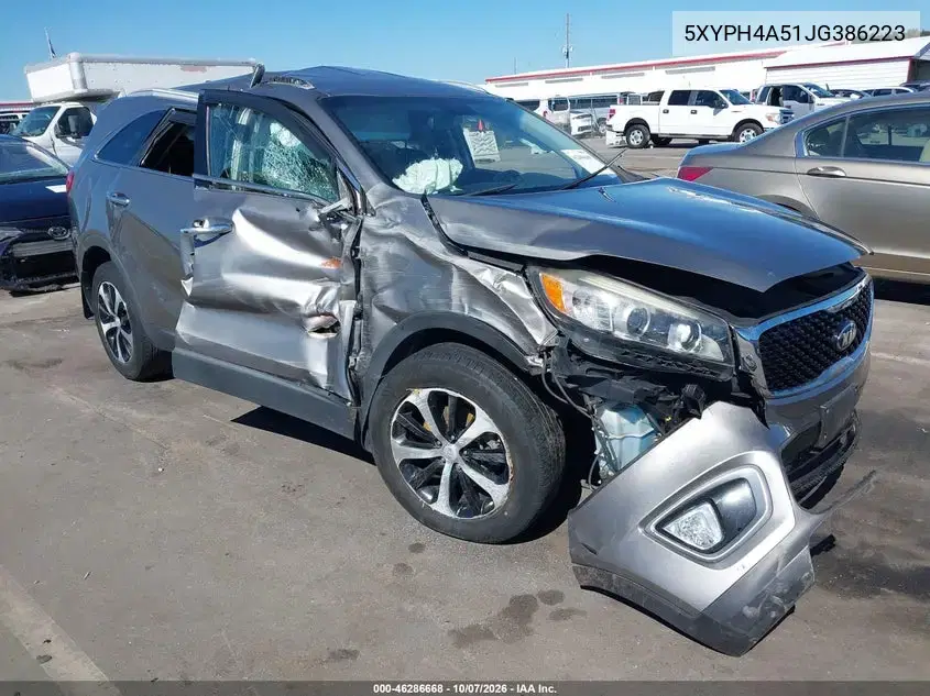5XYPH4A51JG386223 — 2018 Kia Sorento, Переворот, фото до ремонта