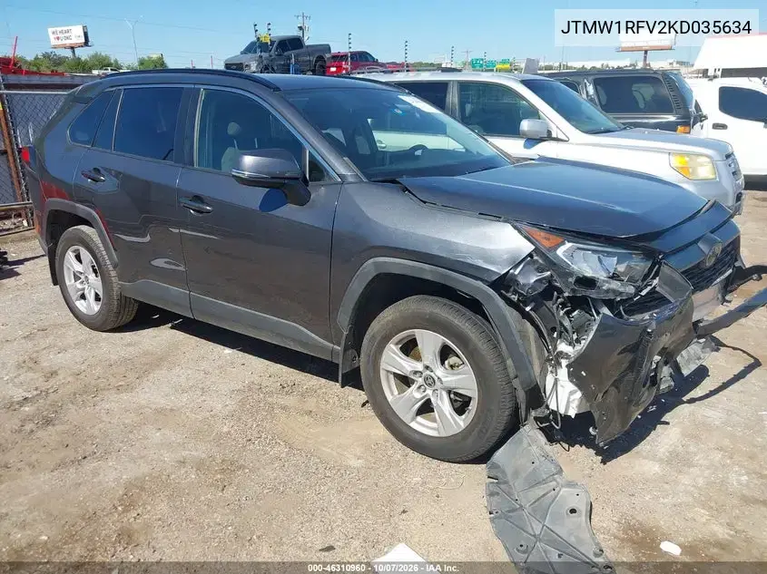 JTMW1RFV2KD035634 — 2019 Toyota RAV 4, передняя часть, фото до ремонта
