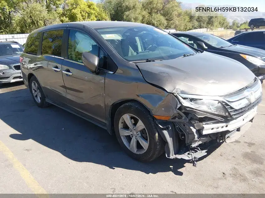 5FNRL6H59KB132034 — 2019 Honda Odyssey, передняя часть, фото до ремонта