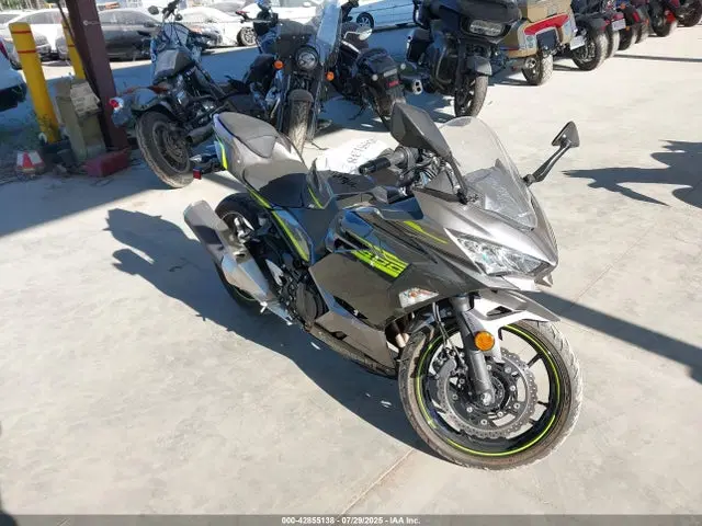 JKAEXKG18MDAC5036 — 2021 Kawasaki EX400, Левый бок (Left Side), фото до ремонта