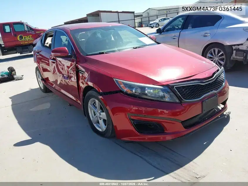 5XXGM4A73FG361445 — 2015 Kia Optima, Спереди / Сзади, фото до ремонта