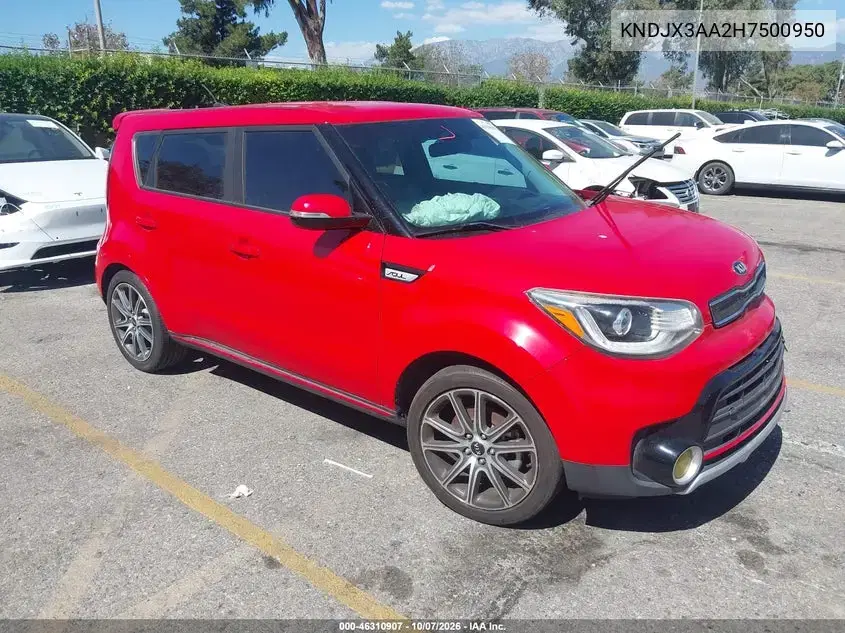 KNDJX3AA2H7500950 — 2017 Kia Soul, Передний левый, фото до ремонта