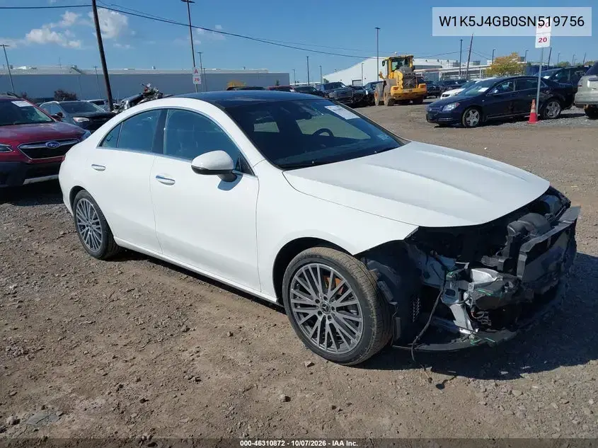 W1K5J4GB0SN519756 — 2025 Mercedes CLA-klasse, передняя часть, фото до ремонта