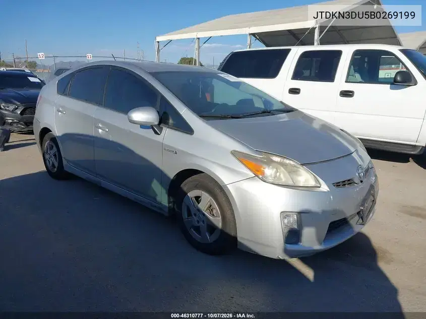 JTDKN3DU5B0269199 — 2011 Toyota Prius, передняя часть, фото до ремонта