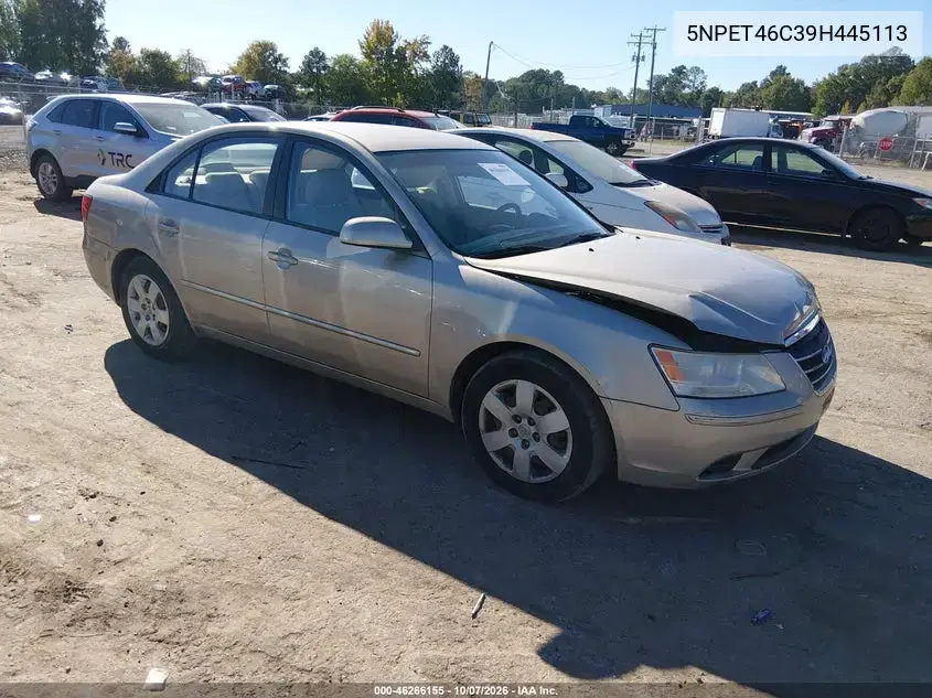 5NPET46C39H445113 — 2009 Hyundai Sonata, передняя часть, фото до ремонта