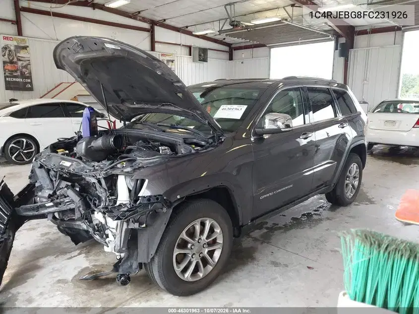 2015 Jeep Grand Cherokee Limited VIN 1C4RJEBG8FC231926 фото 2