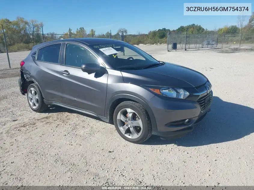 3CZRU6H56GM754374 — 2016 Honda HR-V, Справа сзади, фото до ремонта
