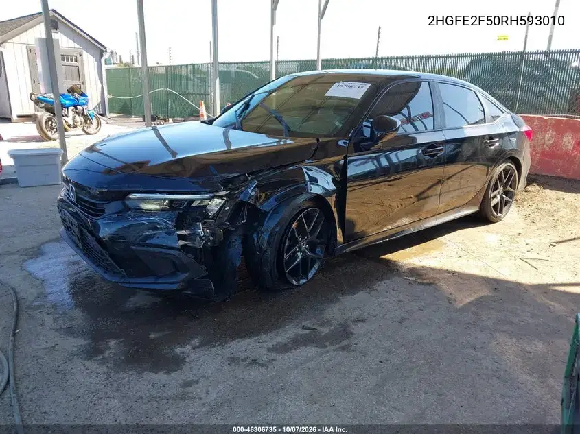 2024 Honda Civic Sport VIN 2HGFE2F50RH593010 фото 3