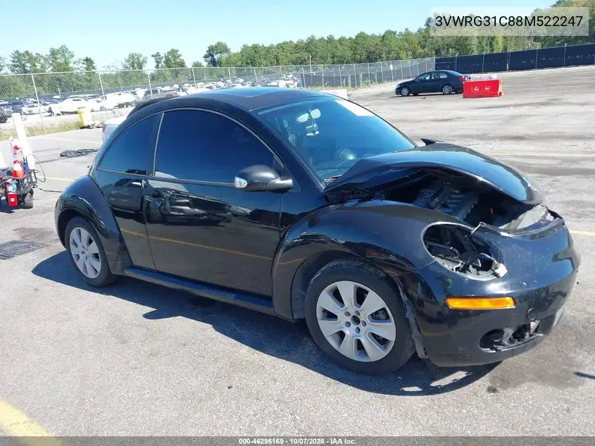 3VWRG31C88M522247 — 2008 Volkswagen Beetle, передняя часть, фото до ремонта