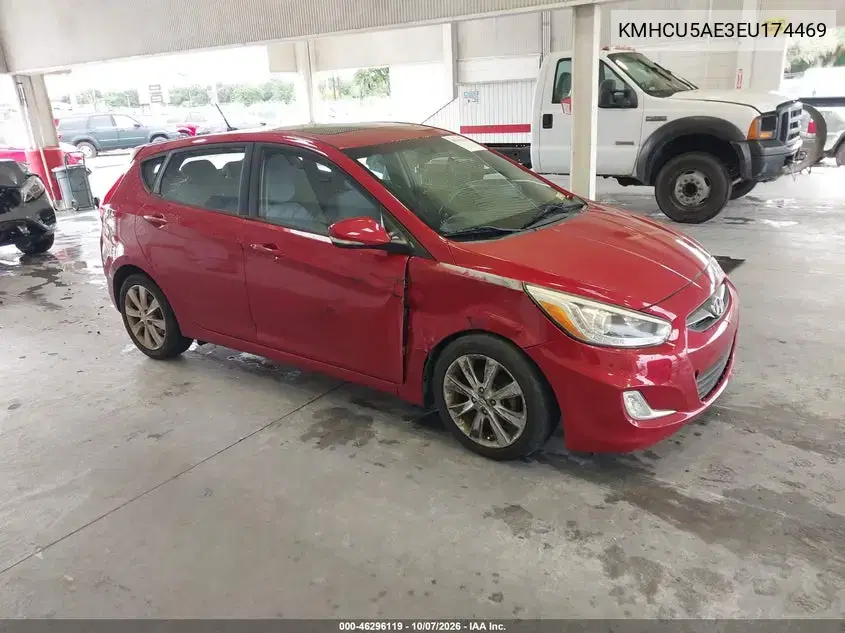 KMHCU5AE3EU174469 — 2014 Hyundai Accent, Спереди справа, фото до ремонта