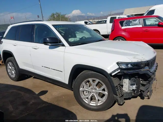 1C4RJGBG7PC566947 — 2023 Jeep Grand Cherokee Limited 4X2, Передняя часть слева (Left Front), фото до ремонта