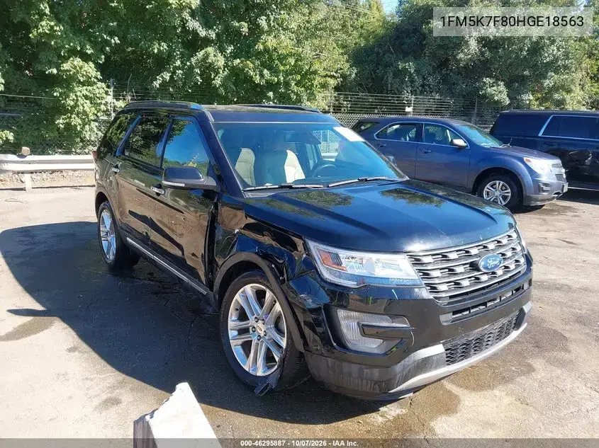 1FM5K7F80HGE18563 — 2017 Ford Explorer, Спереди справа, фото до ремонта