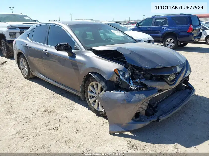 4T1C11AK7LU877934 — 2020 Toyota Camry, передняя часть, фото до ремонта
