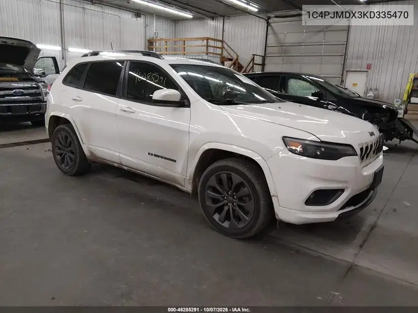 1C4PJMDX3KD335470 — 2019 Jeep Cherokee, передняя часть, фото до ремонта
