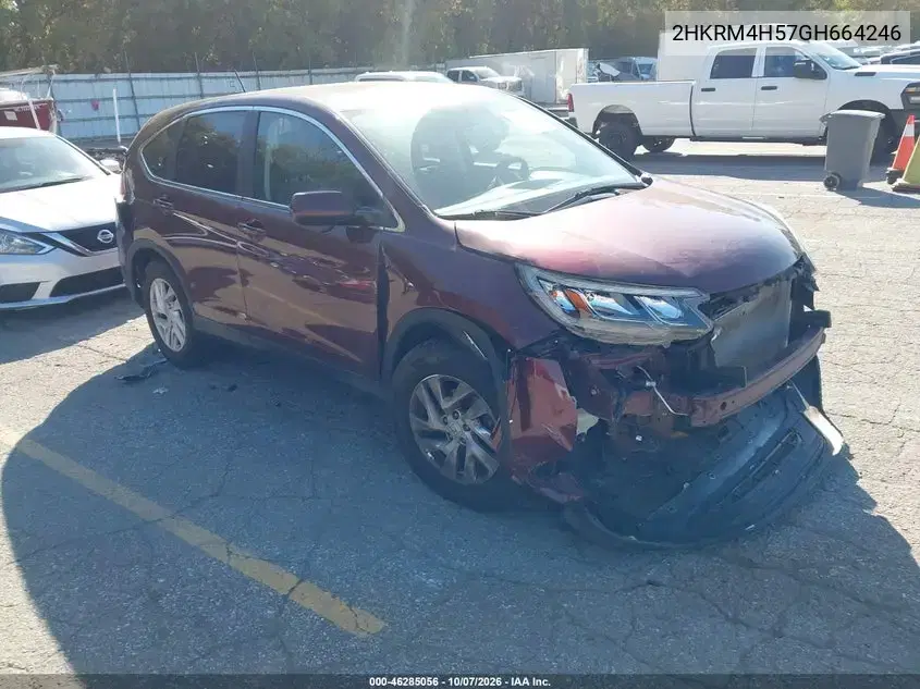 2HKRM4H57GH664246 — 2016 Honda CR-V, передняя часть, фото до ремонта