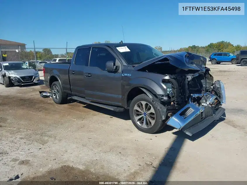 1FTFW1E53KFA45498 — 2019 Ford F-150, передняя часть, фото до ремонта