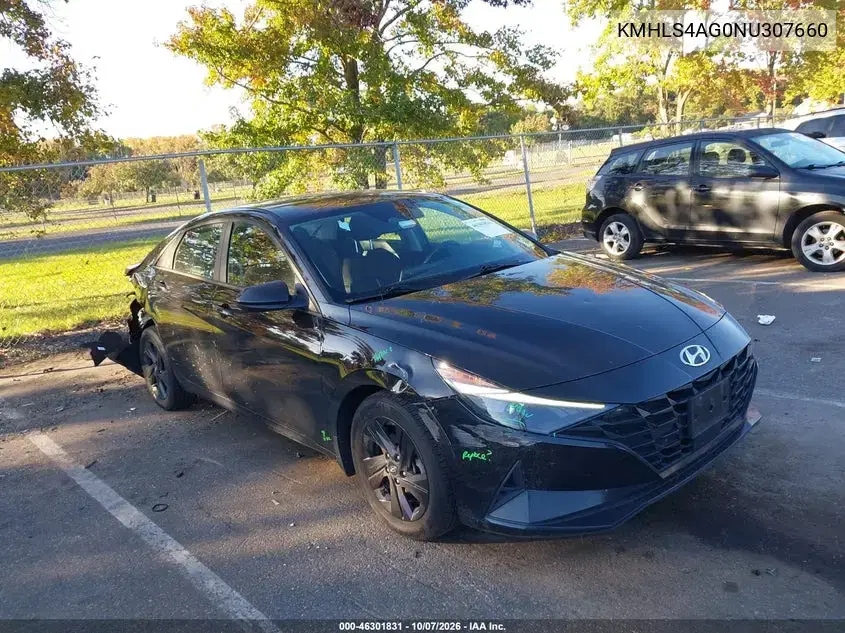 KMHLS4AG0NU307660 — 2022 Hyundai Elantra, Справа сзади, фото до ремонта