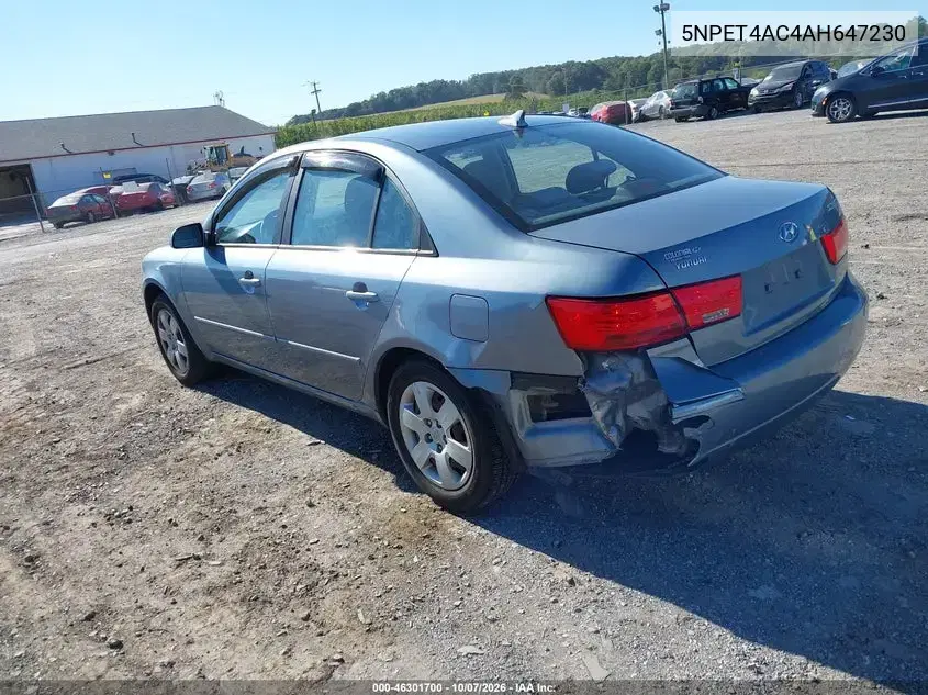 2010 Hyundai Sonata Gls VIN 5NPET4AC4AH647230 фото 4