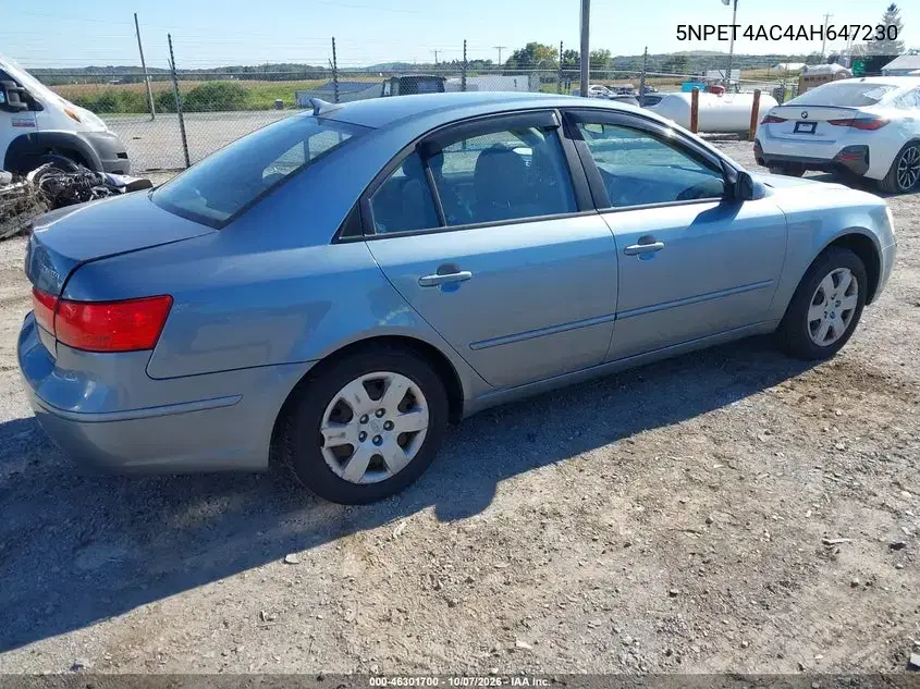 2010 Hyundai Sonata Gls VIN 5NPET4AC4AH647230 фото 5