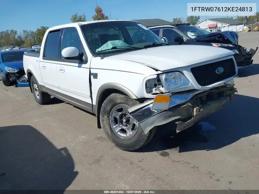 1FTRW07612KE24813 — 2002 Ford F-150, передняя часть, фото до ремонта