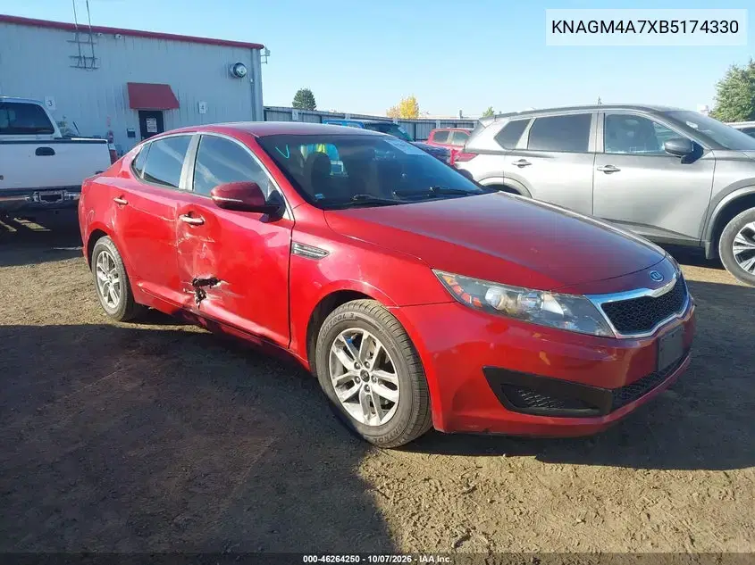 KNAGM4A7XB5174330 — 2011 Kia Optima, Передний левый, фото до ремонта