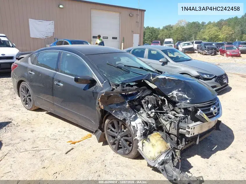1N4AL3AP4HC242458 — 2017 Nissan Altima, передняя часть, фото до ремонта