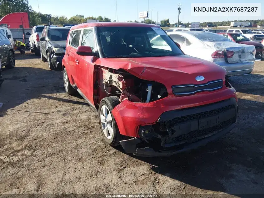 KNDJN2A2XK7687287 — 2019 Kia Soul, передняя часть, фото до ремонта