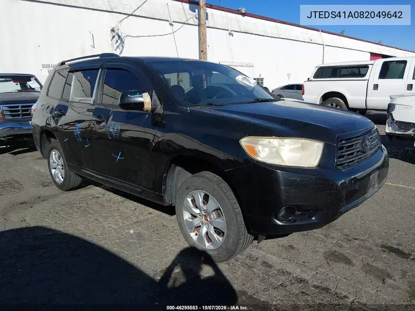 JTEDS41A082049642 — 2008 Toyota Highlander, Правая сторона, фото до ремонта