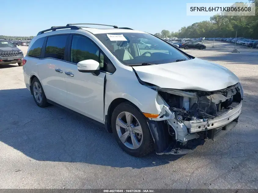 5FNRL6H71KB065608 — 2019 Honda Odyssey, передняя часть, фото до ремонта