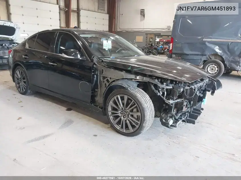 JN1FV7AR6GM451893 — 2016 Infiniti Q50, Спереди справа, фото до ремонта