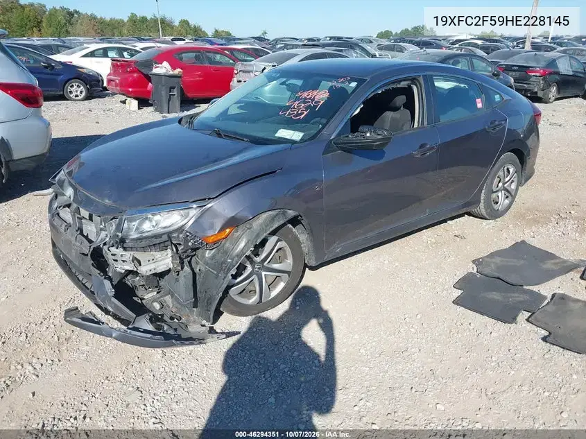 2017 Honda Civic Lx VIN 19XFC2F59HE228145 фото 3
