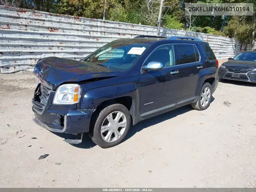 2017 GMC Terrain Slt VIN 2GKFLUEK6H6310194 фото 2