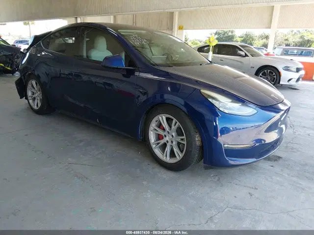 5YJYGDEE0MF197981 — 2021 Tesla Model Y Long Range Dual Motor All-wheel Drive, Rear, фото до ремонта