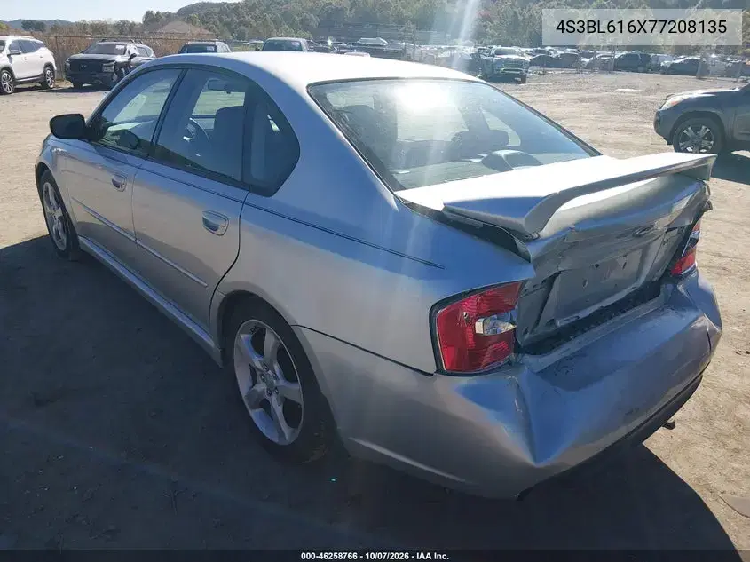 2007 Subaru Legacy 2.5I VIN 4S3BL616X77208135 фото 4