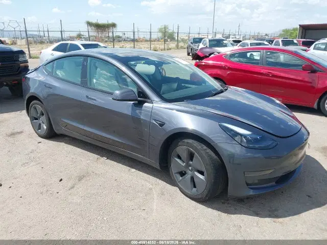 5YJ3E1EAXPF712873 — 2023 Tesla Model 3 Rear-Wheel Drive, Задняя часть слева (Left Rear), фото до ремонта