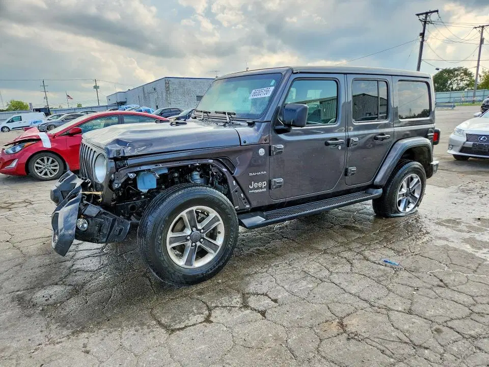 1C4HJXEN9MW573267 — 2021 Jeep Wrangler Unlimited, Передняя часть, фото до ремонта