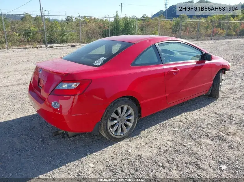 2010 Honda Civic Ex VIN 2HGFG1B85AH531904 фото 4