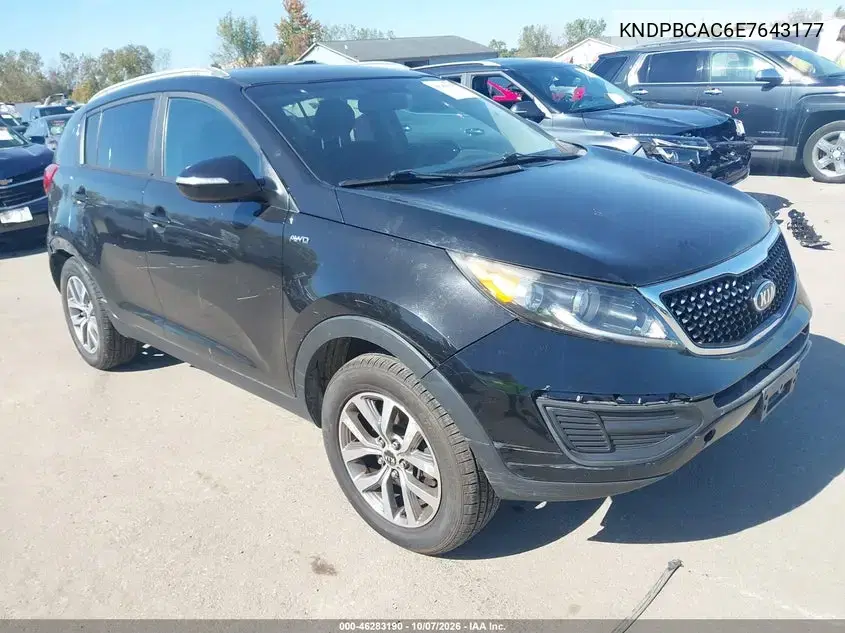 2014 Kia Sportage Lx VIN KNDPBCAC6E7643177 фото 2