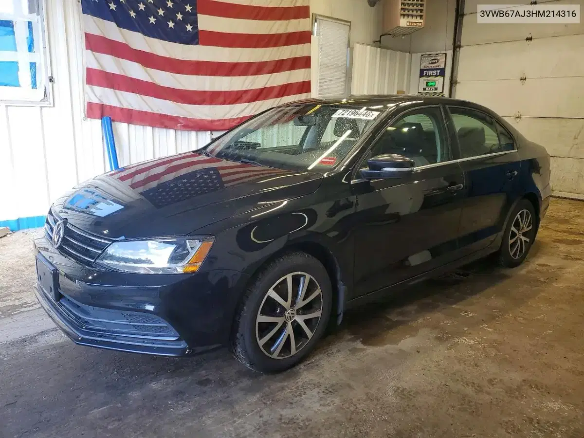 3VWB67AJ3HM214316 — 2017 Volkswagen Jetta, механические повреждения, фото до ремонта