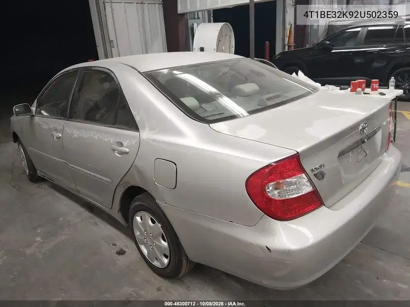 2002 Toyota Camry Le VIN 4T1BE32K92U502359 фото 3