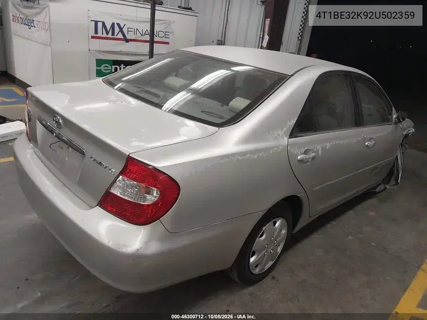 2002 Toyota Camry Le VIN 4T1BE32K92U502359 фото 4