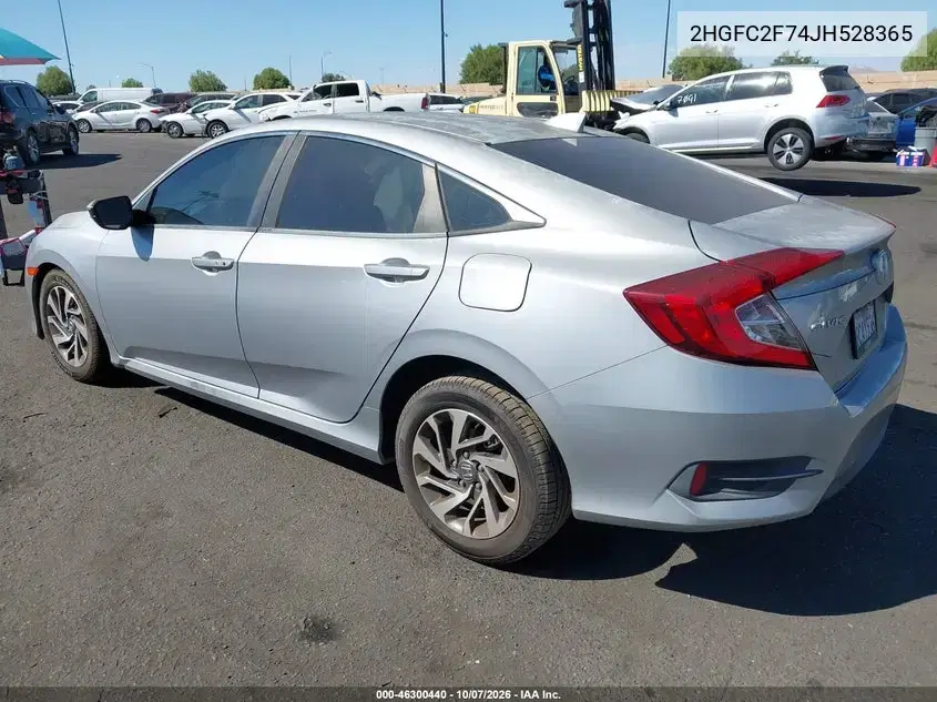 2018 Honda Civic Ex VIN 2HGFC2F74JH528365 фото 4
