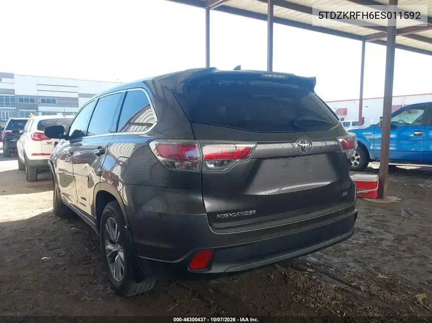 2014 Toyota Highlander Le Plus V6 VIN 5TDZKRFH6ES011592 фото 4