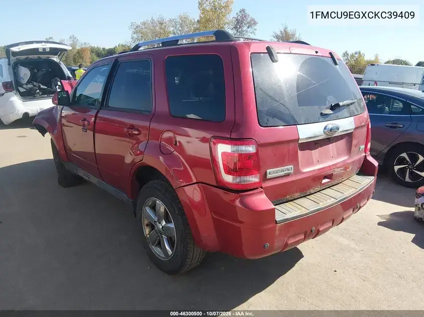 2012 Ford Escape Limited VIN 1FMCU9EGXCKC39409 фото 3