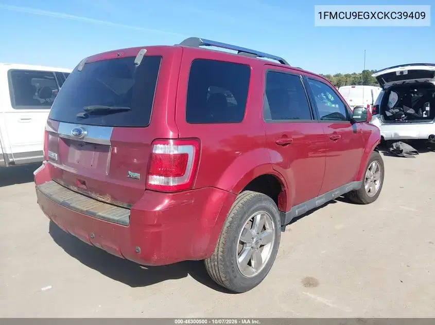 2012 Ford Escape Limited VIN 1FMCU9EGXCKC39409 фото 4