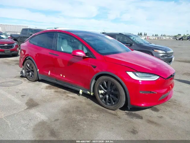 7SAXCAE51PF380223 — 2023 Tesla Model X Dual Motor ALL-Wheel Drive/Standard Range, Задняя часть, фото до ремонта