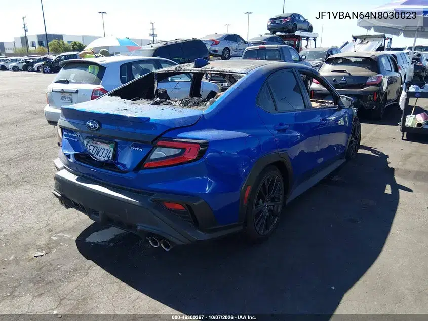 2022 Subaru Wrx Limited VIN JF1VBAN64N8030023 фото 4