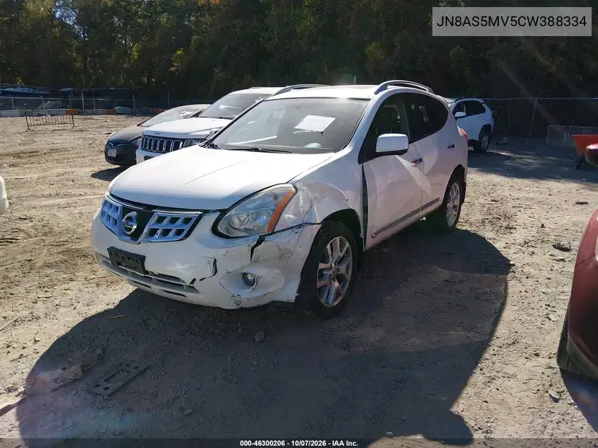 2012 Nissan Rogue Sv W/Sl Pkg VIN JN8AS5MV5CW388334 фото 3