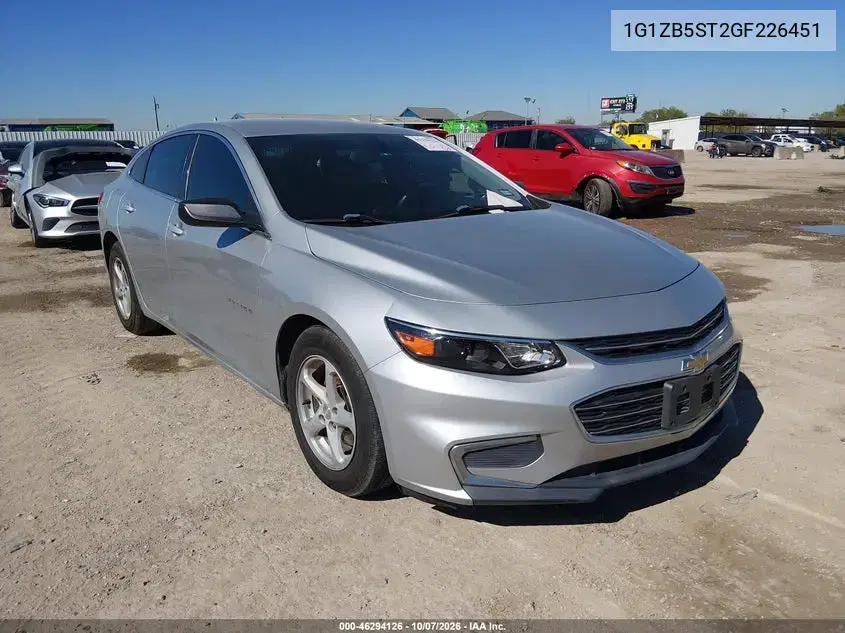 2016 Chevrolet Malibu Ls VIN 1G1ZB5ST2GF226451 фото 2
