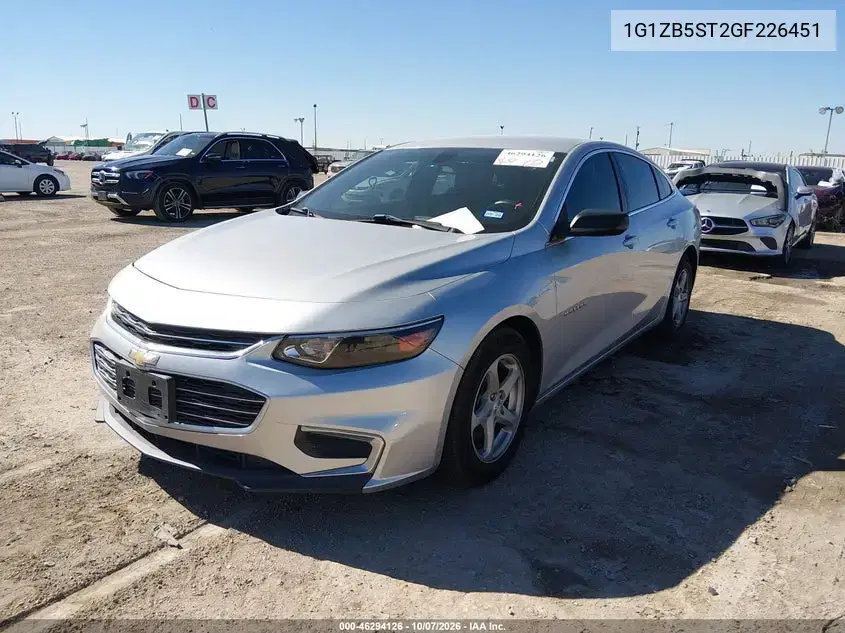 2016 Chevrolet Malibu Ls VIN 1G1ZB5ST2GF226451 фото 3